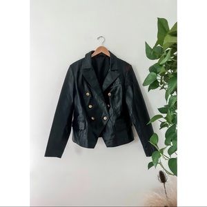 Vintage Double Breasted Leather Jacket